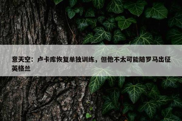 意天空：卢卡库恢复单独训练，但他不太可能随罗马出征英格兰