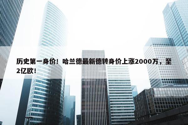 历史第一身价！哈兰德最新德转身价上涨2000万，至2亿欧！